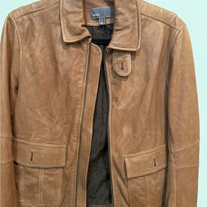 Vince Men's Tan Leather Field Jacket
